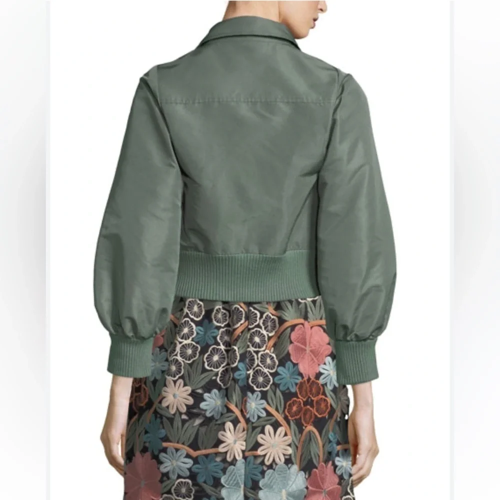 RED Valentino Satin Faille Cropped Bomber Jacket ✨ Size Small / IT 40 - Picture 2 of 12